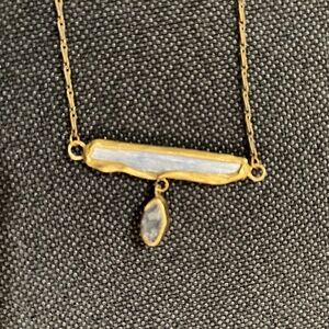 Emilie Shapiro Labradorite and Kyanite Brass Necklace